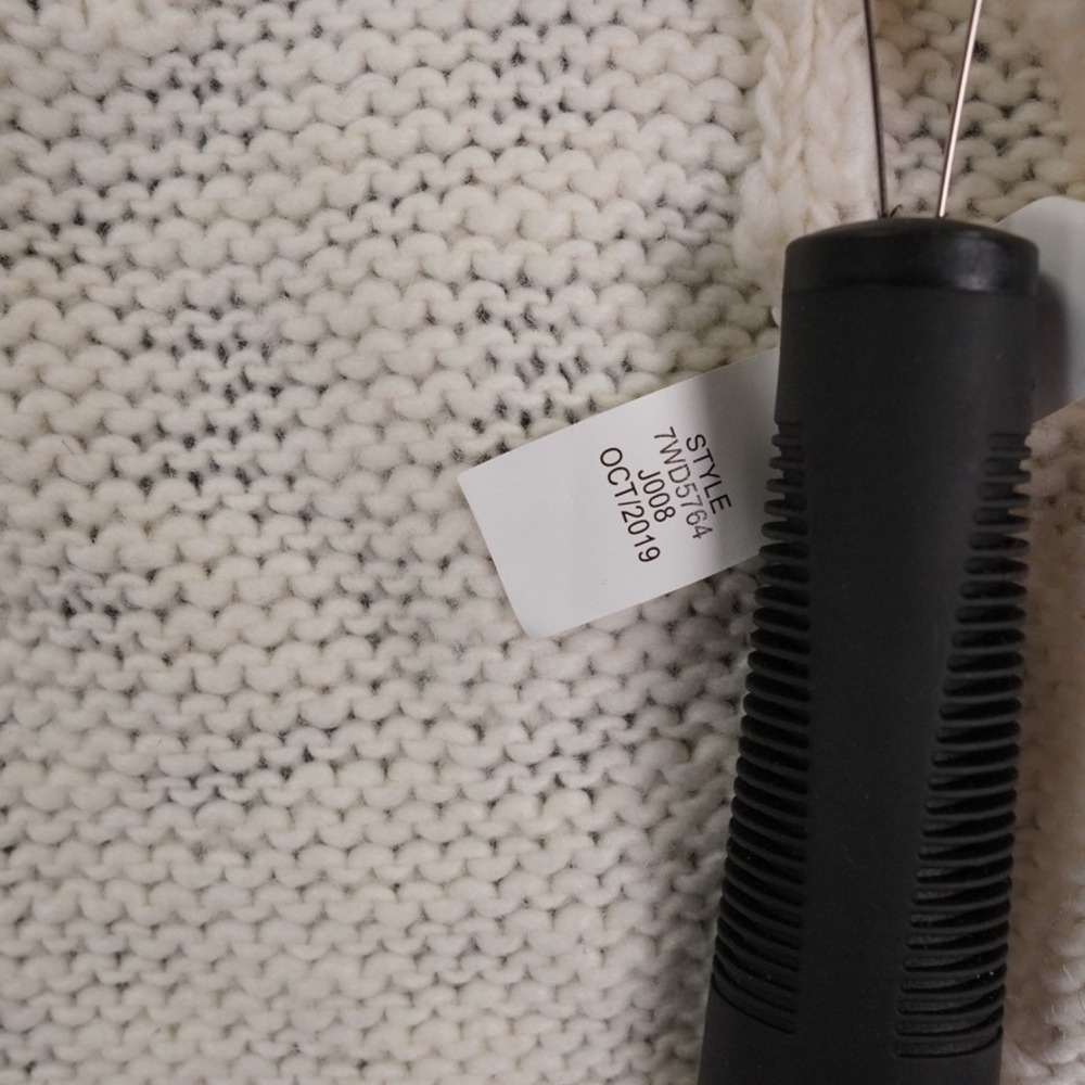 Lucky Brand Cardigan Women Small Chunky Knit Bobble Sleeve Open Front Wool Blend - Picture 7 of 13